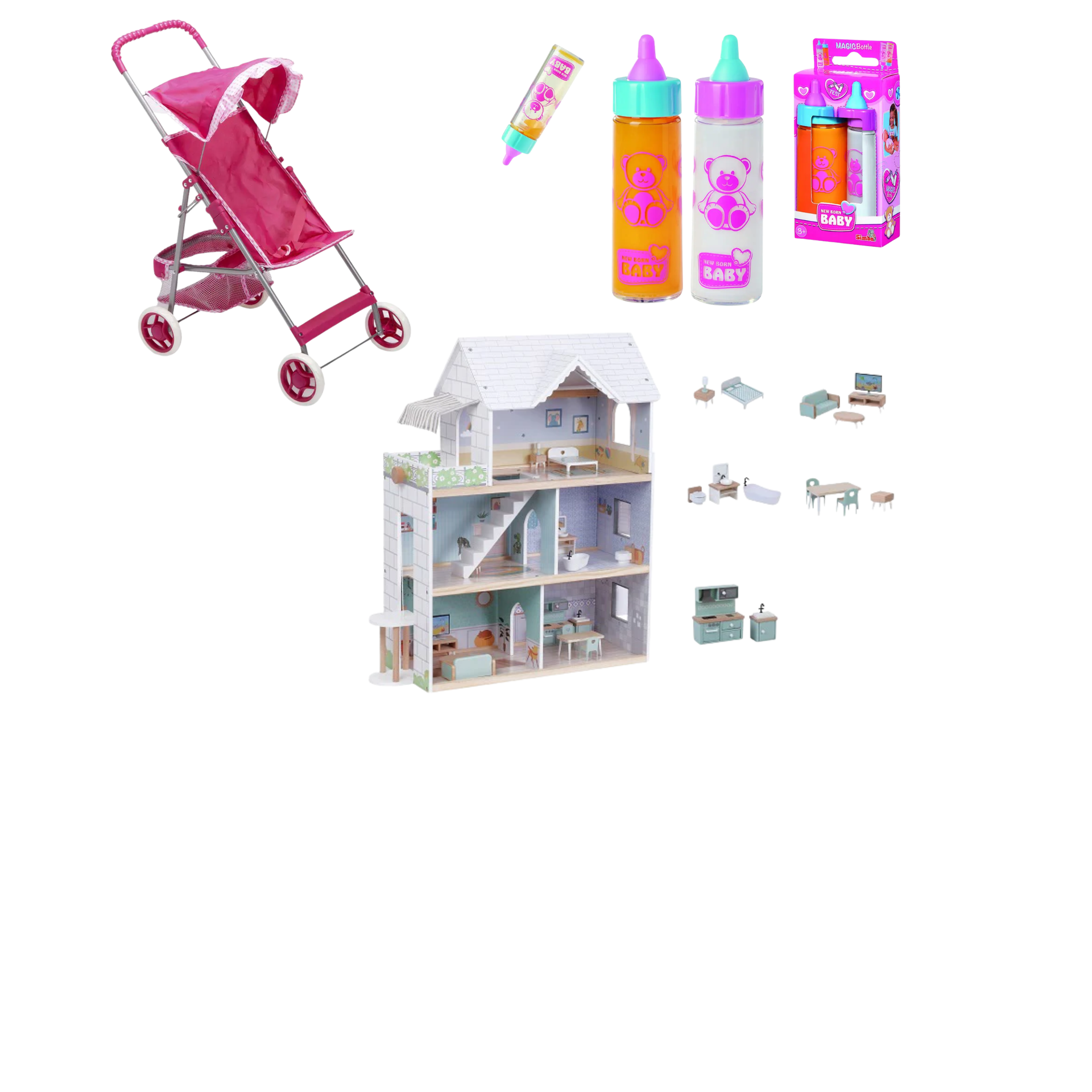 עגלות בובה ואביזרים