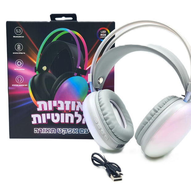 אוזניות בלוטוס עם אורות