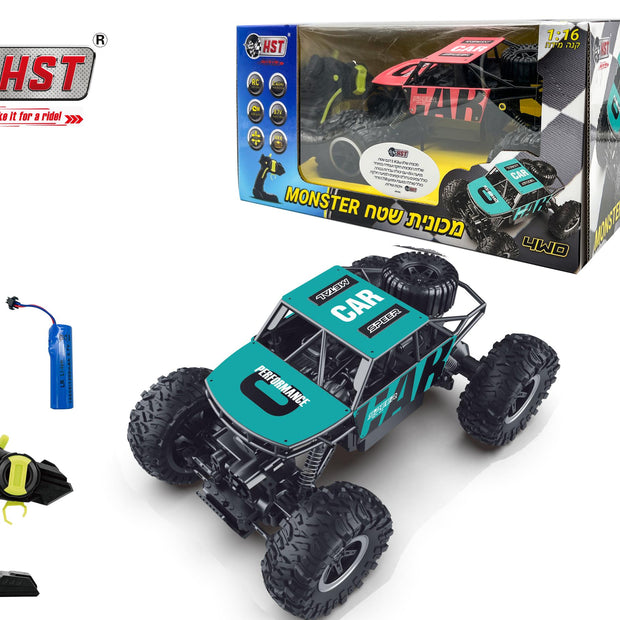 HST מכונית שטח 4X4 מונסטר שלט 2.4G כולל טעינה
