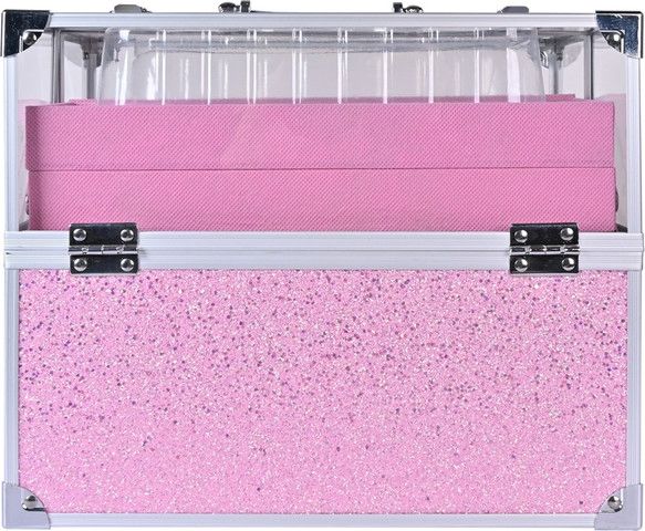 מזוודת איפור פינקי ורוד אפרסק 3 קומות