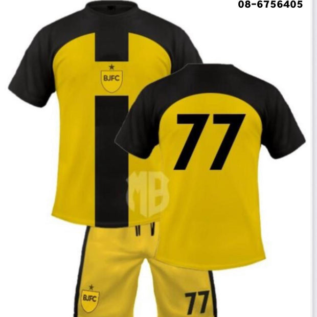 חליפת כדורגל צהוב שחור 77